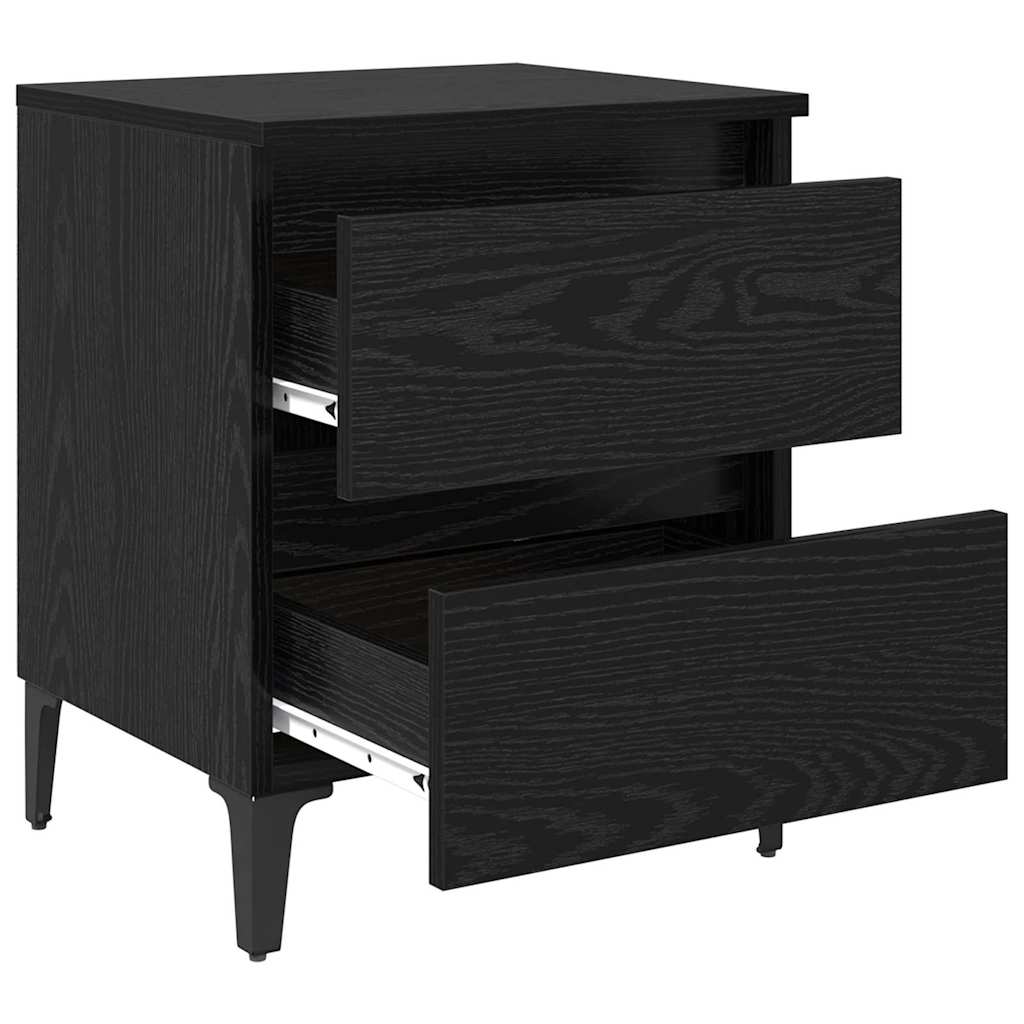 Bedside Cabinet Black oak 40 x 35 x 50 cm Engineered wood